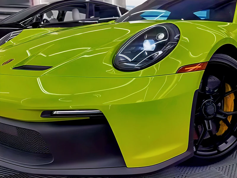 Porsche 911 GT3 with clear PPF and ceramic coating showing deep gloss finish