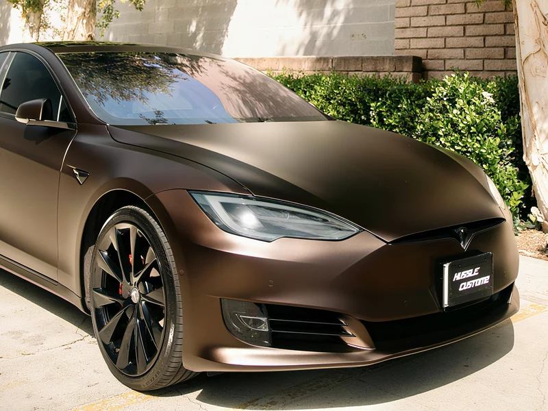 Tesla Model S chrome delete side view