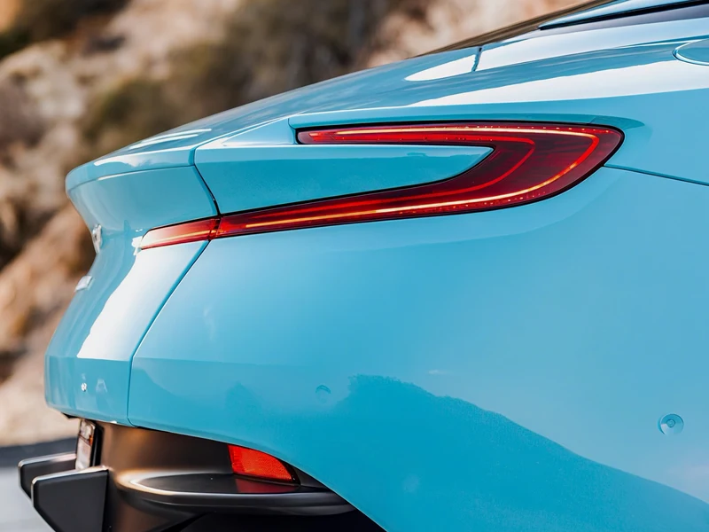 Aston Martin DB11 High Gloss Snow Blue Vinyl Wrap — photo 4 — Hussle Customz Los Angeles