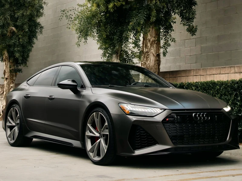 Audi RS7 Satin Dark Basalt Vinyl Wrap — car wrap Los Angeles — Hussle Customz