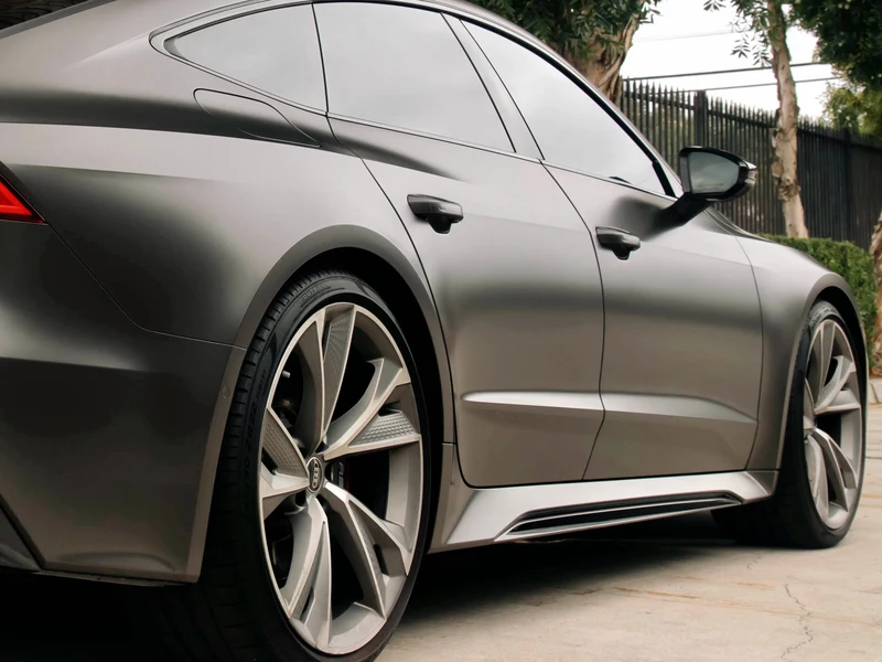 Audi RS7 Satin Dark Basalt Vinyl Wrap — photo 5 — Hussle Customz Los Angeles