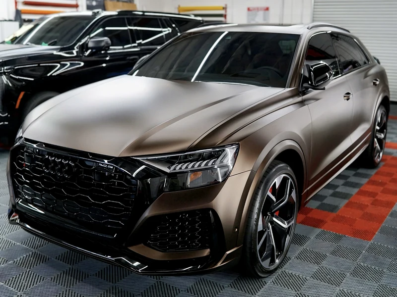 Audi RSQ8 Matte Brown Vinyl — car wrap Los Angeles — Hussle Customz
