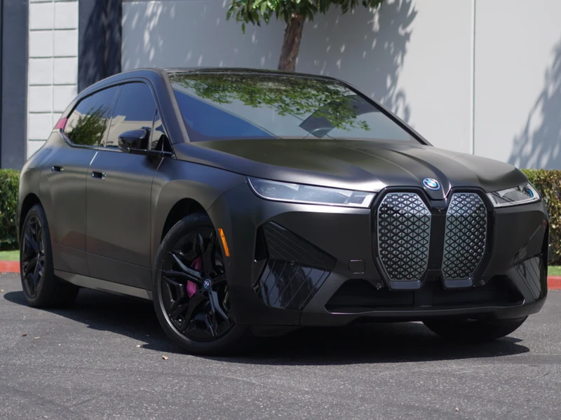 BMW iX Diamond Black Vinyl Wrap — car wrap Los Angeles — Hussle Customz
