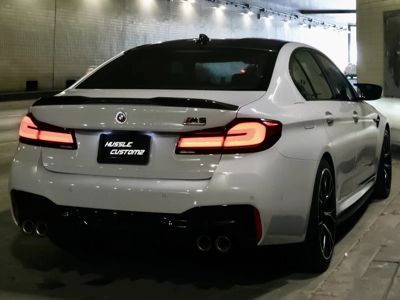BMW M5 Super Gloss Chalk Grey Vinyl Wrap, Clear PPF, Ceramic Coating — photo 3 — Hussle Customz Los Angeles