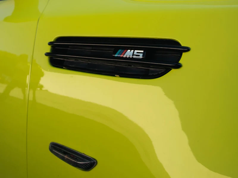 BMW M5 Super Gloss Racing Yellow Vinyl Wrap, Black PPF — photo 5 — Hussle Customz Los Angeles