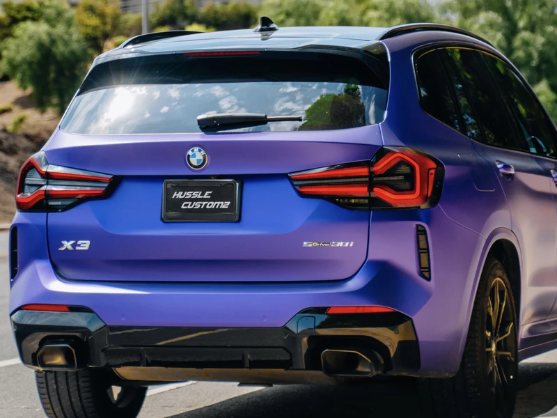 BMW X3 Satin Purple Metallic Vinyl Wrap — photo 4 — Hussle Customz Los Angeles