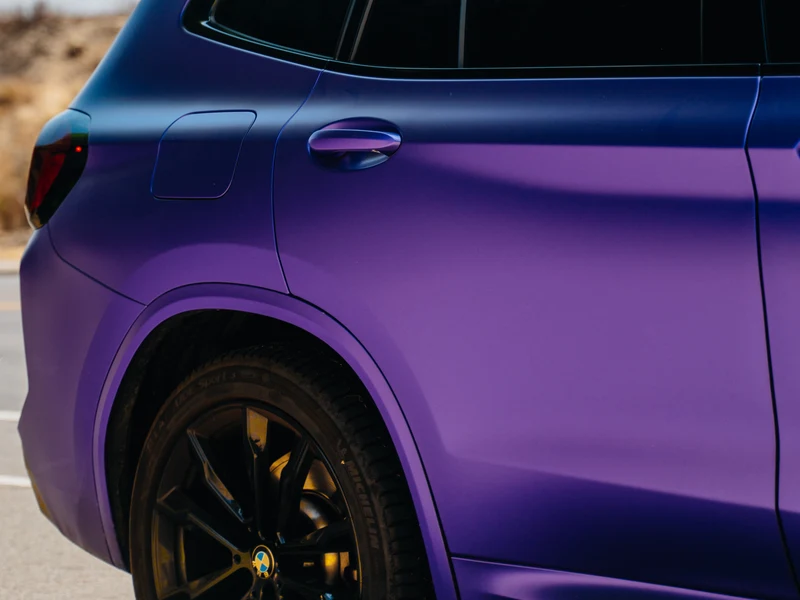 BMW X3 Satin Purple Metallic Vinyl Wrap — photo 5 — Hussle Customz Los Angeles