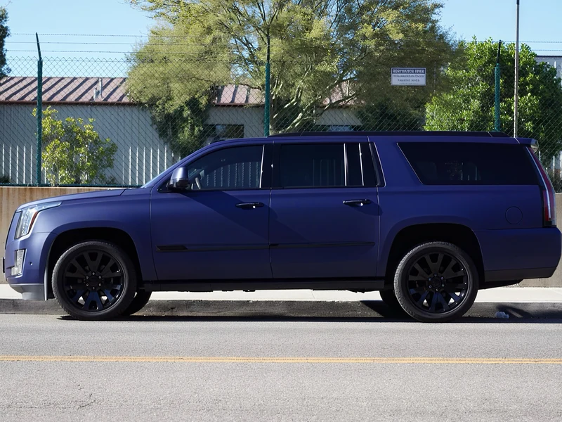 Cadillac Escalade Matte Blue Escalade — photo 2 — Hussle Customz Los Angeles