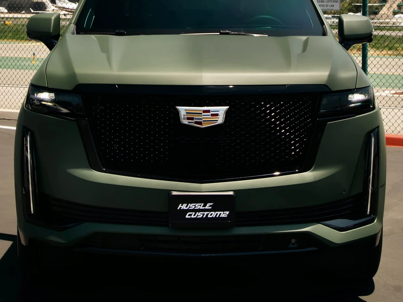 Cadillac Escalade Matte Military Green — photo 2 — Hussle Customz Los Angeles