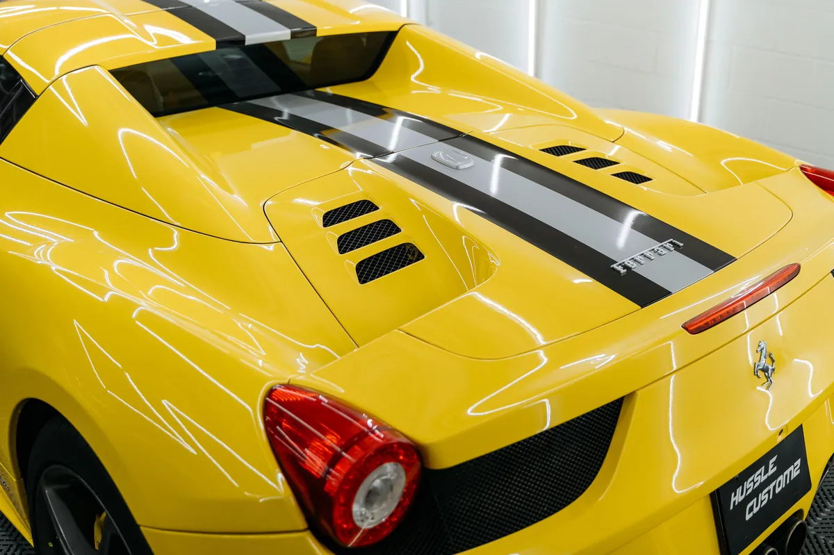 Ferrari 458 Spider Full Body PPF + Stripes — photo 3 — Hussle Customz Los Angeles