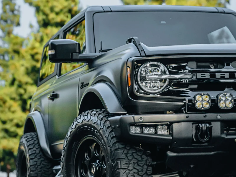 Ford Bronco Satin Black Wrap with Ceramic Armor — photo 2 — Hussle Customz Los Angeles