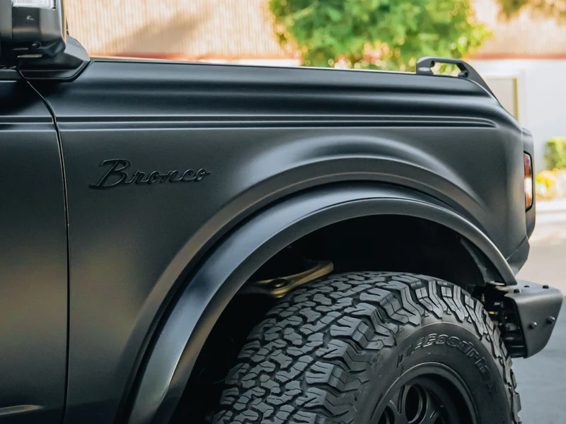 Ford Bronco Satin Black Wrap with Ceramic Armor — photo 3 — Hussle Customz Los Angeles