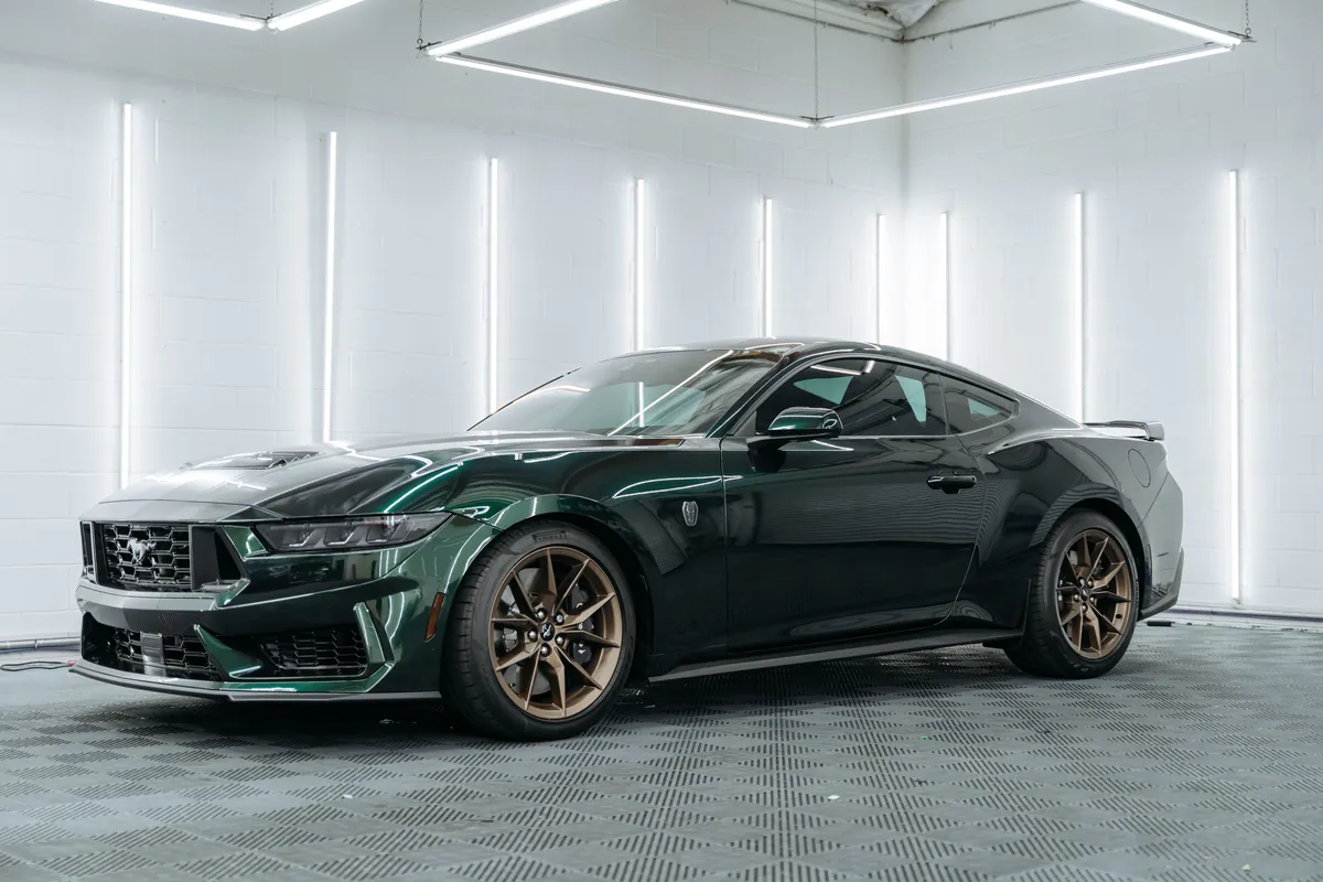 Ford Mustang Dark Horse Emerald Green Color PPF — photo 1 — Hussle Customz Los Angeles