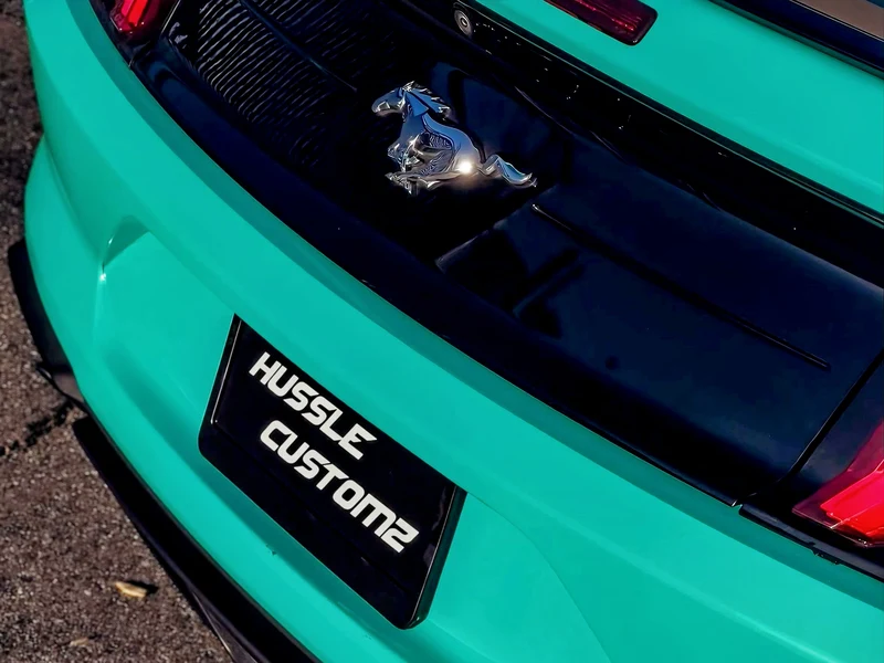 Ford Mustang Gloss Turquoise Dream Vinyl Wrap, Ceramic Coating — photo 5 — Hussle Customz Los Angeles