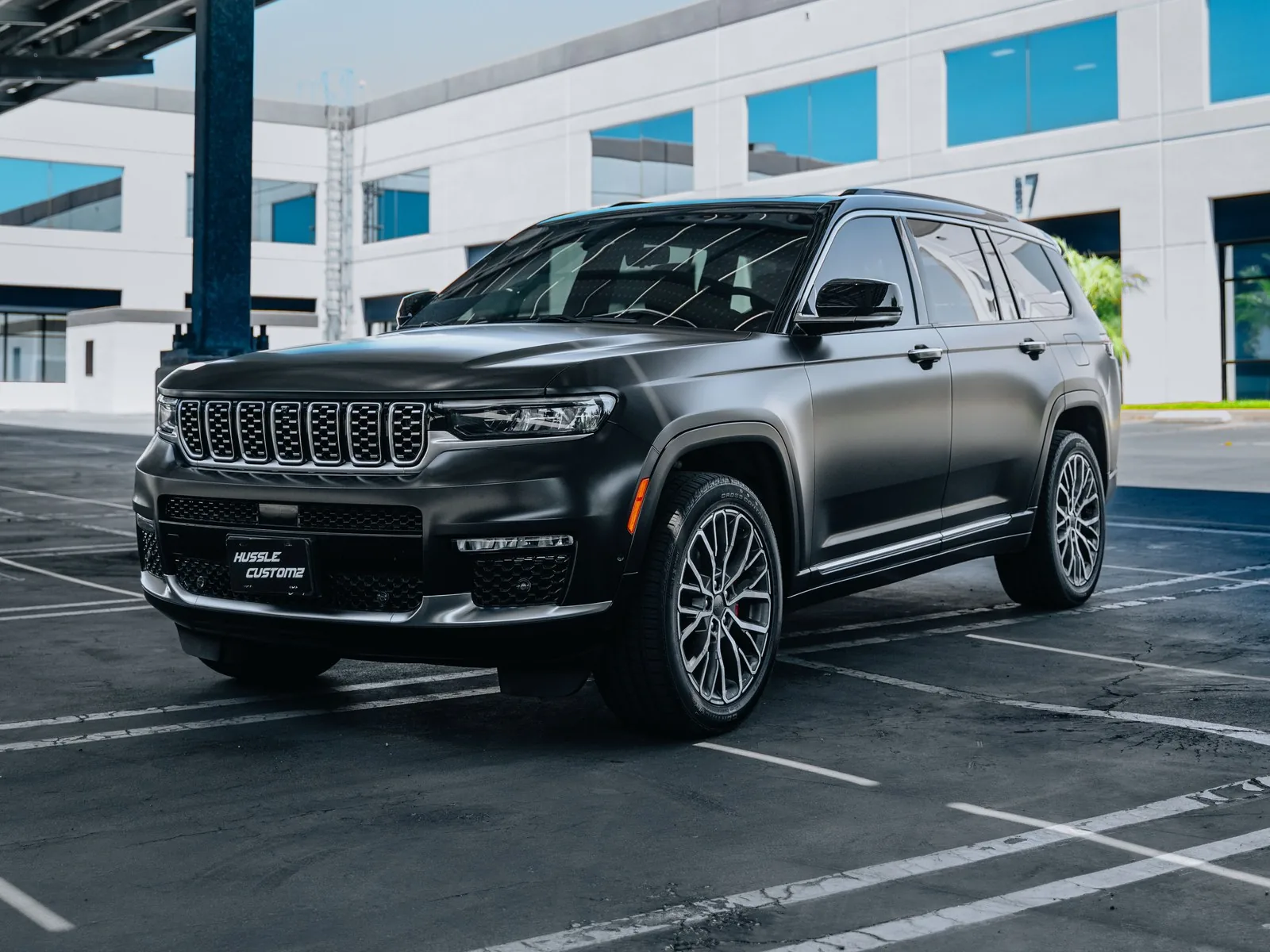 Jeep Grand Cherokee Satin Black Vinyl Wrap, Ceramic Tint, Ceramic Coating — photo 1 — Hussle Customz Los Angeles