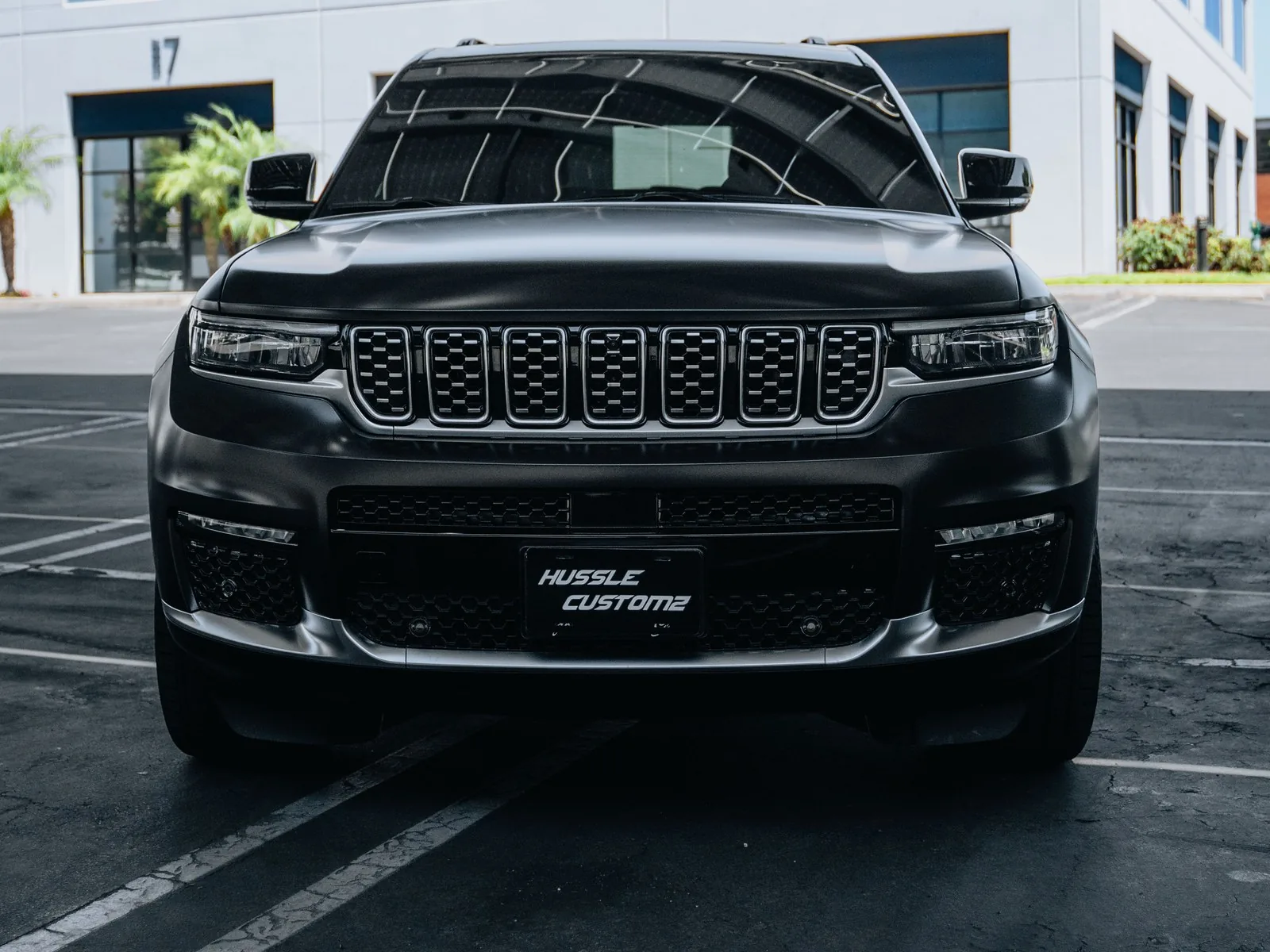 Jeep Grand Cherokee Satin Black Vinyl Wrap, Ceramic Tint, Ceramic Coating — photo 2 — Hussle Customz Los Angeles