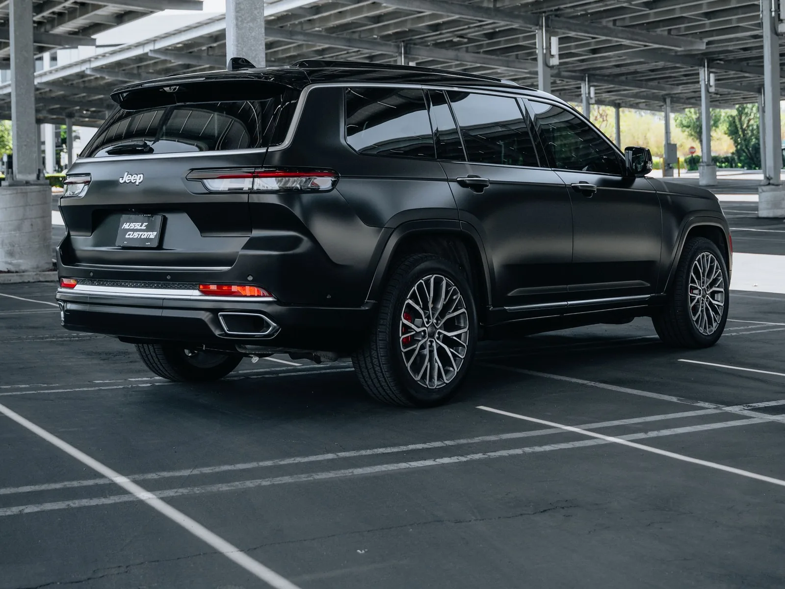 Jeep Grand Cherokee Satin Black Vinyl Wrap, Ceramic Tint, Ceramic Coating — photo 3 — Hussle Customz Los Angeles