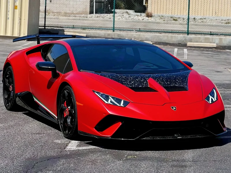 Lamborghini Huracan Satin Smoldering Red Vinyl Wrap — car wrap Los Angeles — Hussle Customz