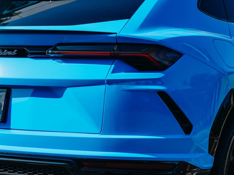 Lamborghini Urus Gloss Baby Blue Vinyl Wrap — photo 4 — Hussle Customz Los Angeles