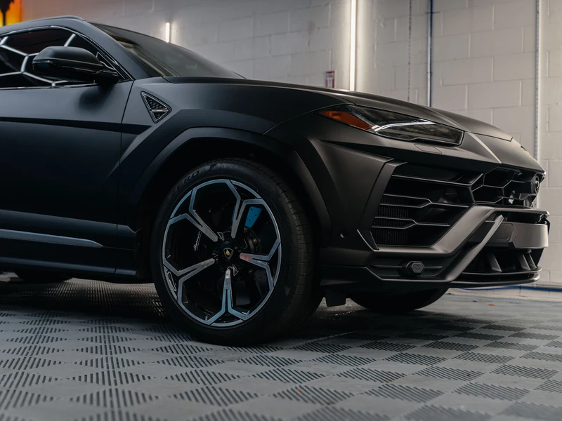 Lamborghini Urus Matte Black Vinyl Wrap — photo 4 — Hussle Customz Los Angeles