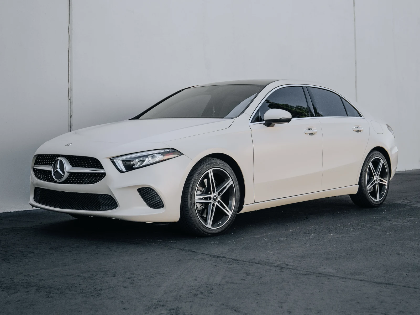 Mercedes A-Class Satin Desert Tan Vinyl Wrap — photo 1 — Hussle Customz Los Angeles