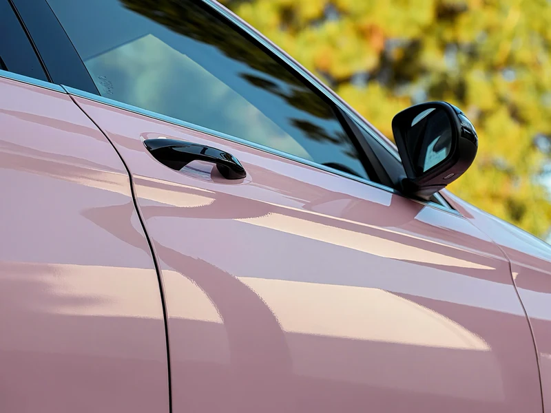 Mercedes GLC300 High Gloss Cherry Blossom Vinyl Wrap — photo 3 — Hussle Customz Los Angeles