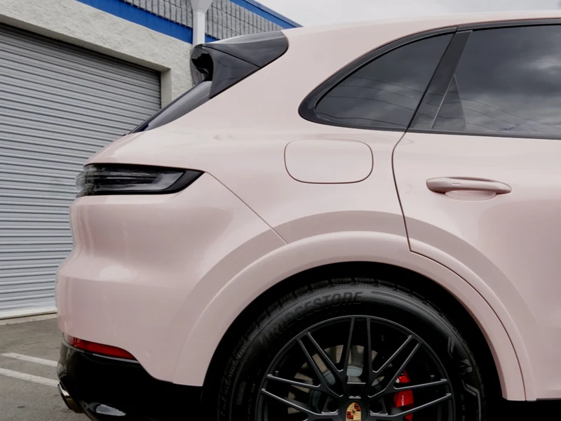 Porsche Cayenne GTS Liquid Metal Shell Pink PPF — photo 5 — Hussle Customz Los Angeles
