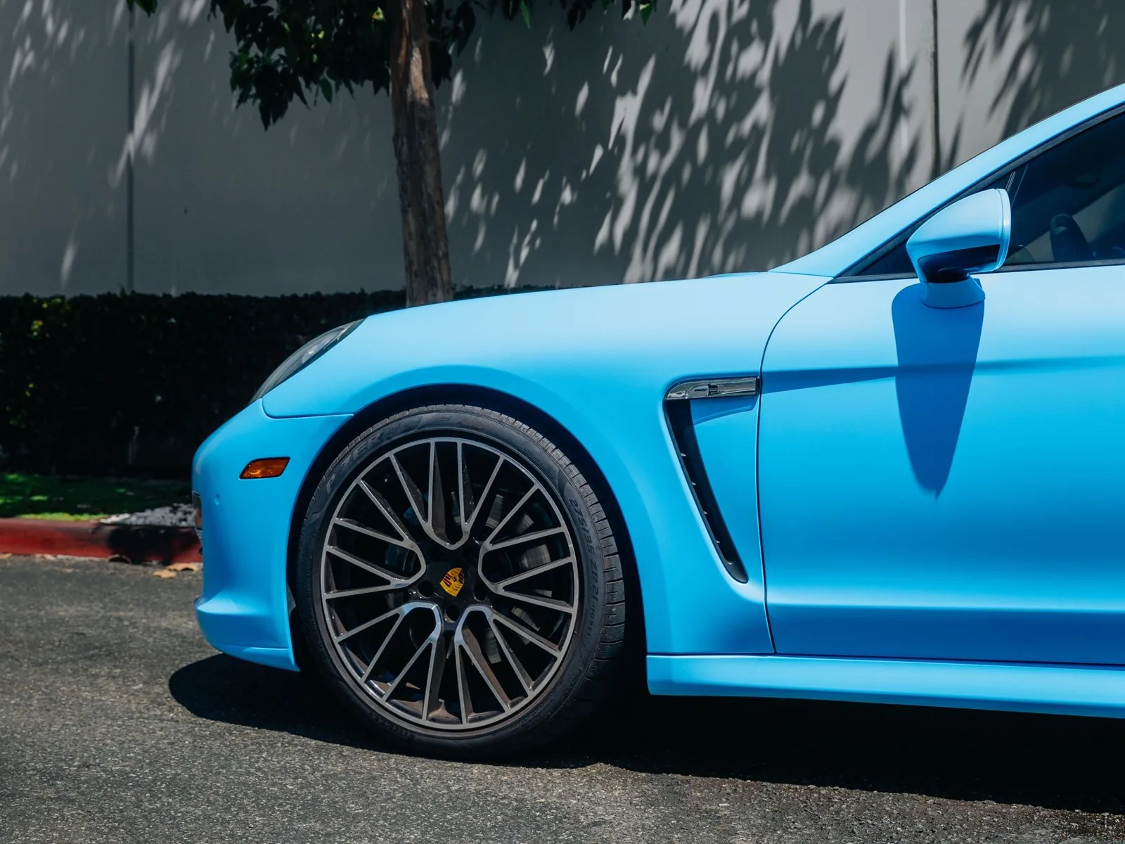 Porsche Panamera Matte Rugrat Blue Vinyl Wrap — photo 5 — Hussle Customz Los Angeles