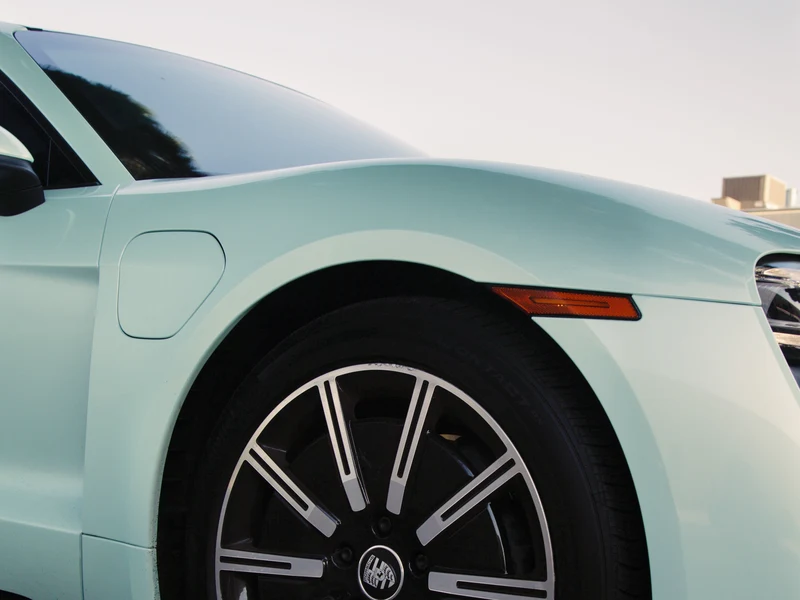 Porsche Taycan Super Gloss Mint Vinyl Wrap — photo 4 — Hussle Customz Los Angeles