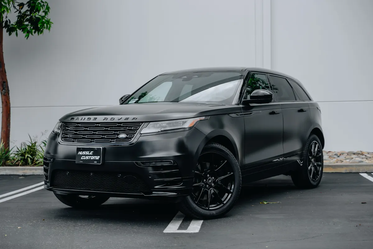 Range Rover Velar Satin Black Wrap — photo 1 — Hussle Customz Los Angeles