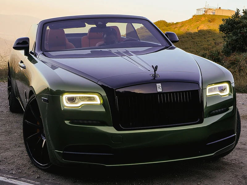Rolls Royce Dawn Gloss Mamba Green Metallic Vinyl Wrap — car wrap Los Angeles — Hussle Customz