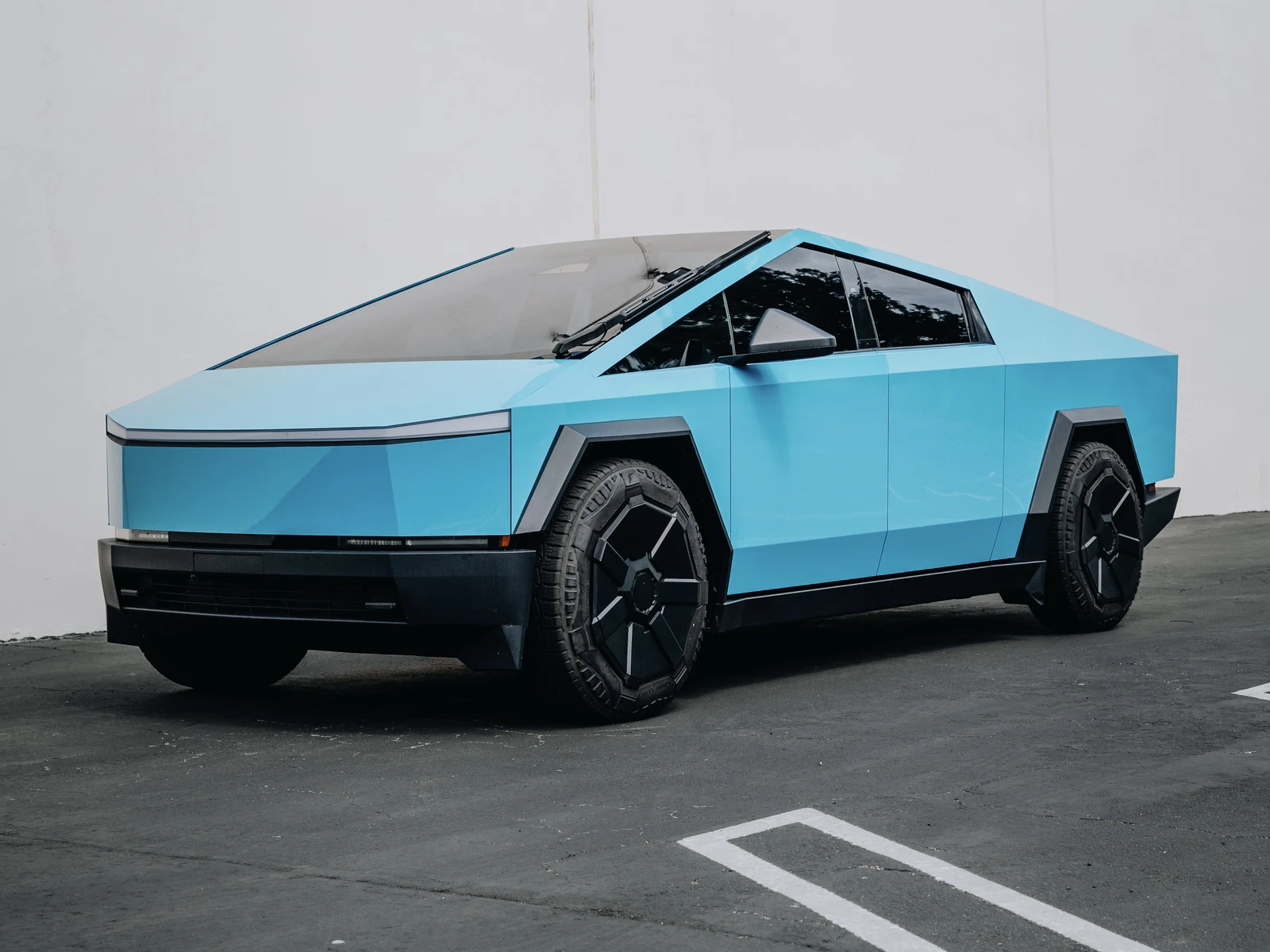 Tesla Cybertruck Gloss Miami Blue Color PPF — photo 1 — Hussle Customz Los Angeles