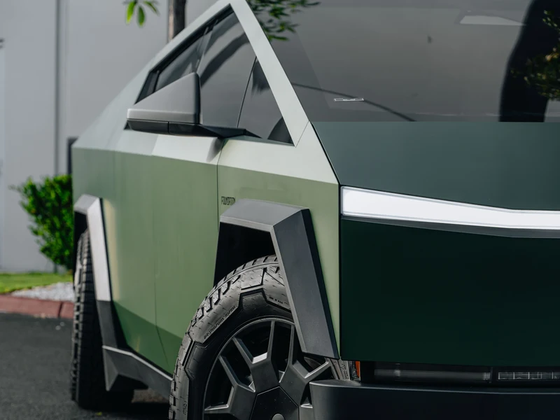 Tesla Cybertruck — Military Matte Green PPF, Ceramic Tint