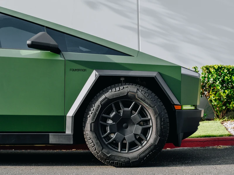 Tesla Cybertruck Military Matte Green PPF, Ceramic Tint — photo 4 — Hussle Customz Los Angeles