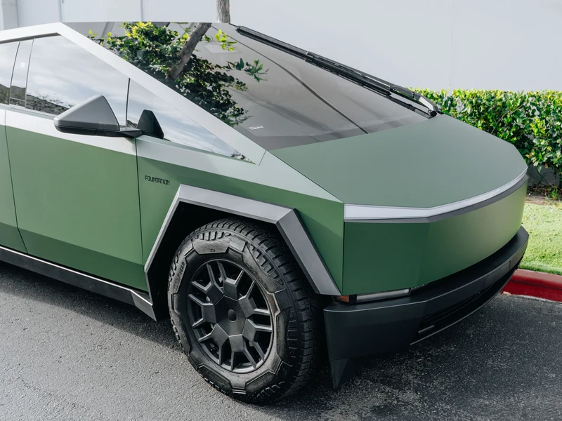 Tesla Cybertruck Military Matte Green PPF, Ceramic Tint — photo 5 — Hussle Customz Los Angeles
