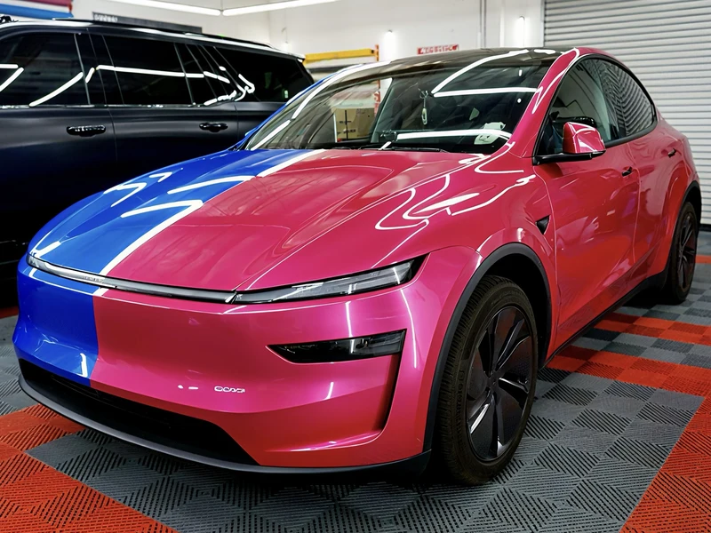 Tesla Model Y Juniper Two Tone Vinyl Wrap — car wrap Los Angeles — Hussle Customz