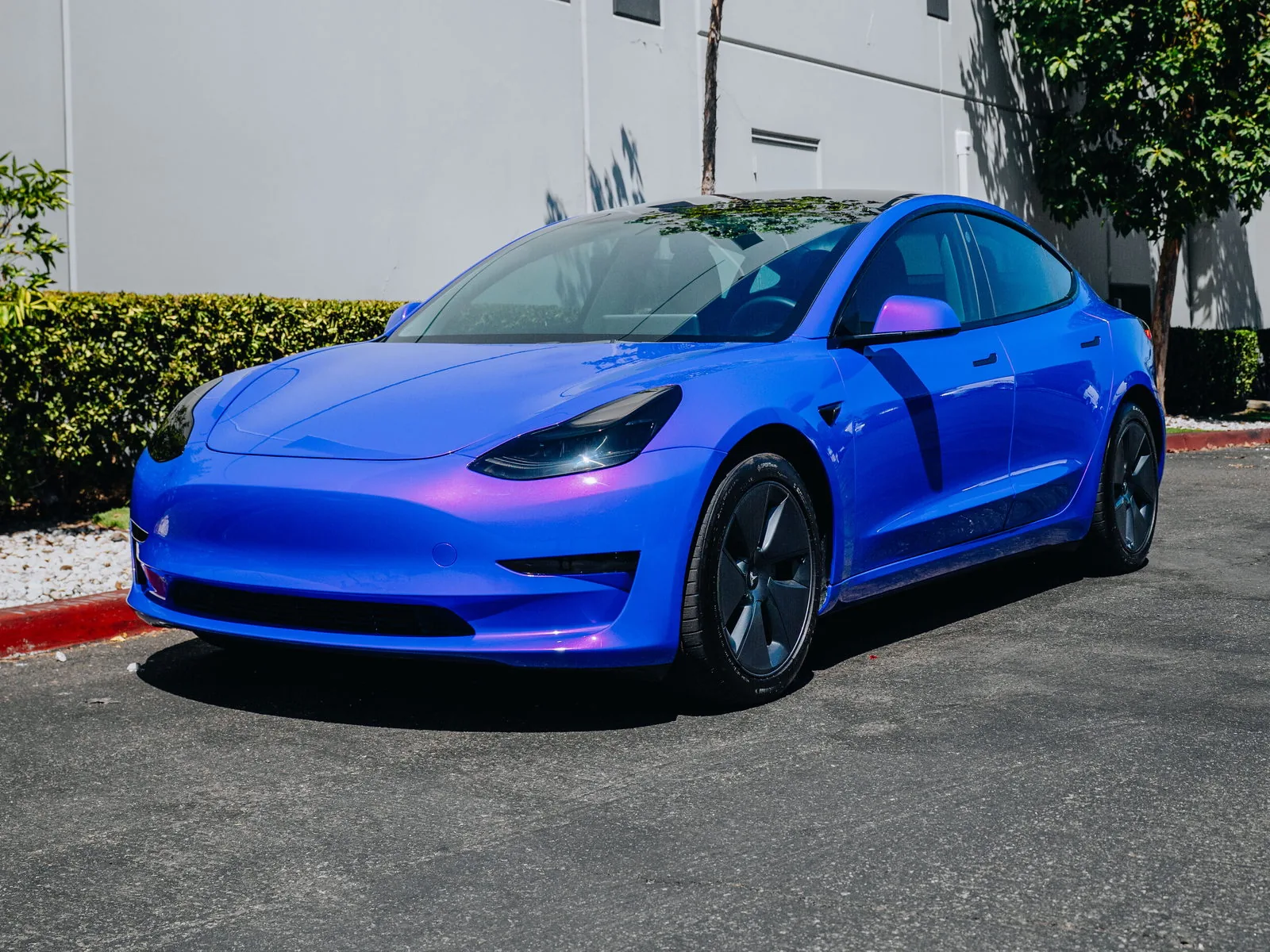 Tesla Model 3 Gloss Color PPF, Ceramic Tint, Smoked Headlights, Ceramic Coating — photo 1 — Hussle Customz Los Angeles