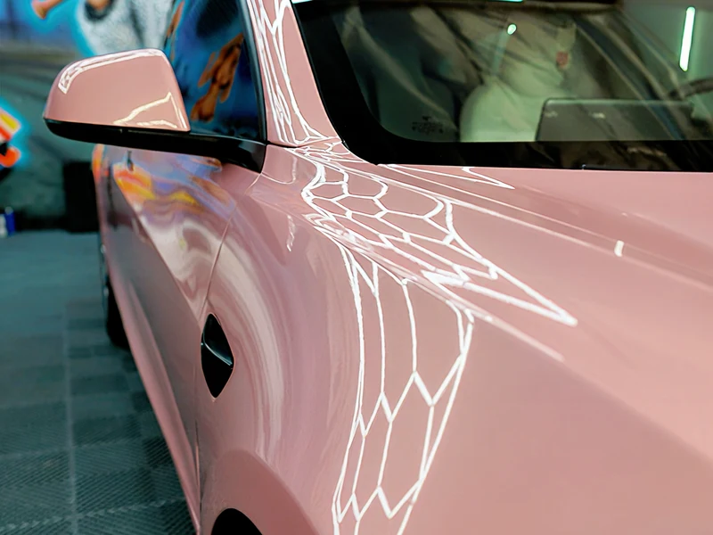 Tesla Model 3 Gloss Laser Flip Bubblegum — photo 3 — Hussle Customz Los Angeles