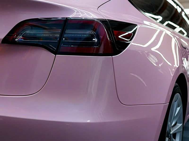 Tesla Model 3 Gloss Laser Flip Bubblegum — photo 4 — Hussle Customz Los Angeles