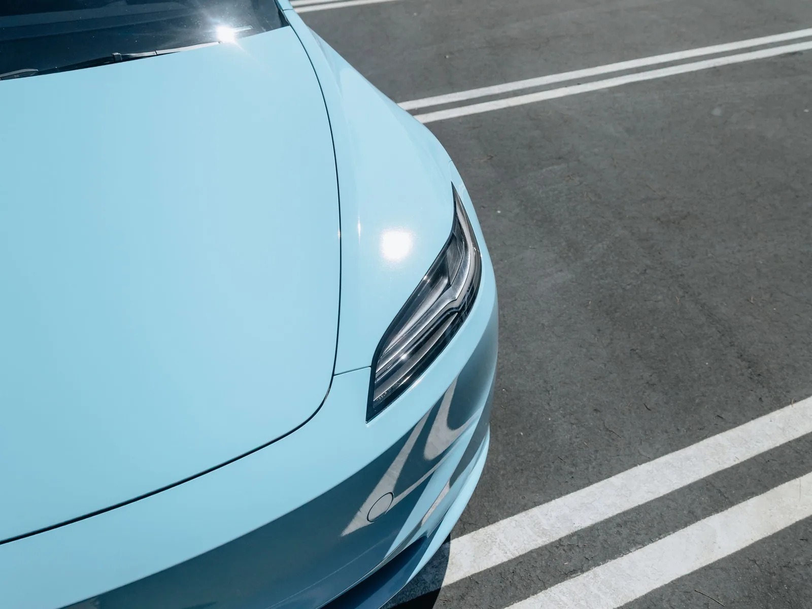 Tesla Model 3 Gloss Sea Breeze Vinyl Wrap, Ceramic Coating — photo 4 — Hussle Customz Los Angeles