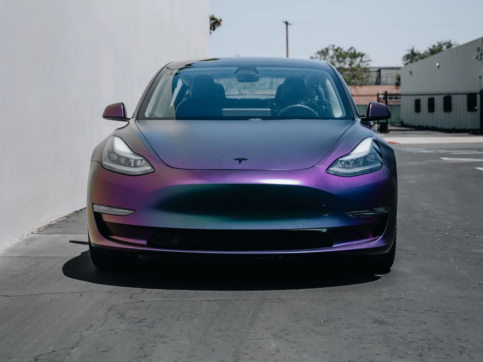 Tesla Model 3 Satin Lightning Ridge Vinyl Wrap, Ceramic Coating — photo 2 — Hussle Customz Los Angeles