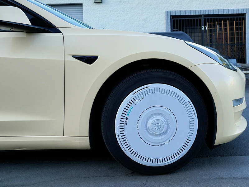 Tesla Model 3 Tan Vinyl Wrap, Chrome Delete — photo 4 — Hussle Customz Los Angeles