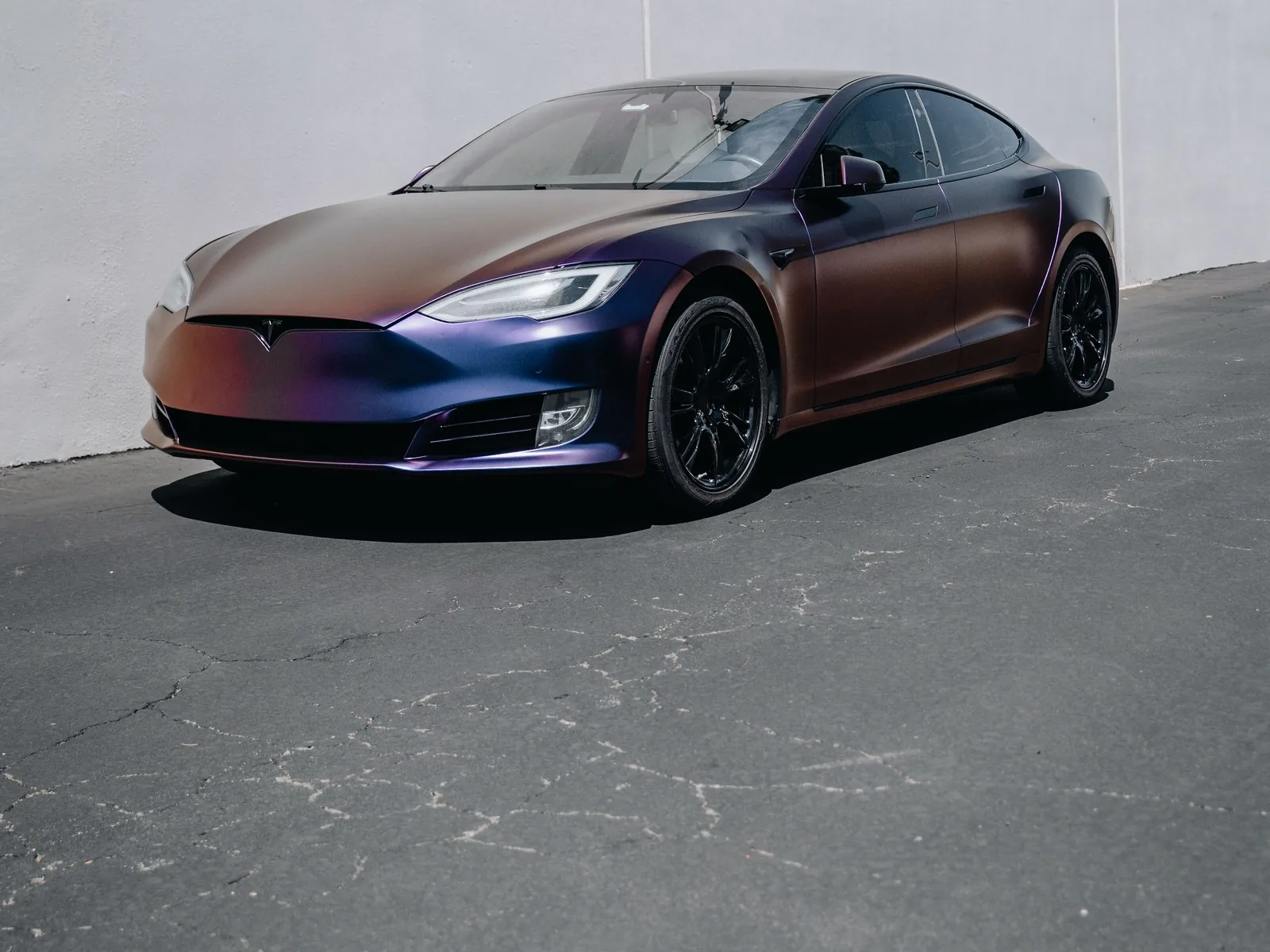 Tesla Model S Satin Vinyl Wrap, Ceramic Coating — photo 1 — Hussle Customz Los Angeles