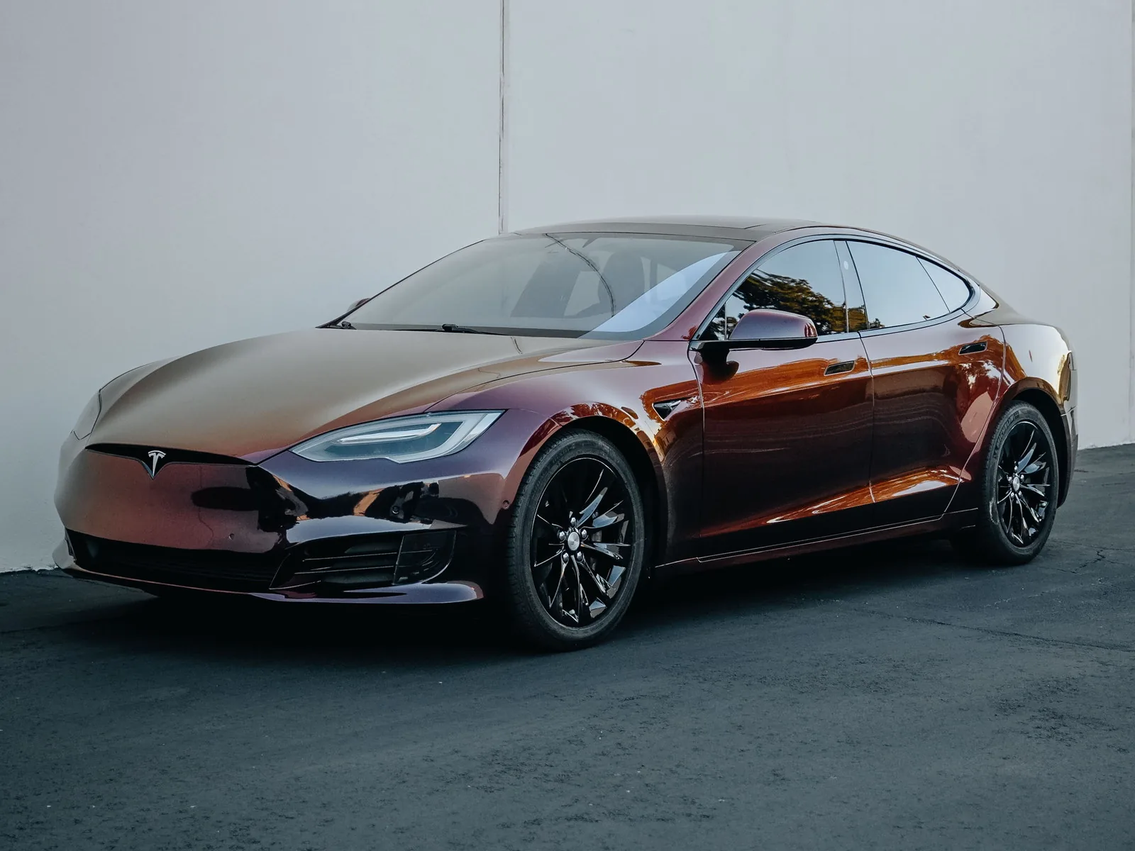 Tesla Model S Vinyl Wrap, Ceramic Coating, Smoked Headlights — photo 1 — Hussle Customz Los Angeles