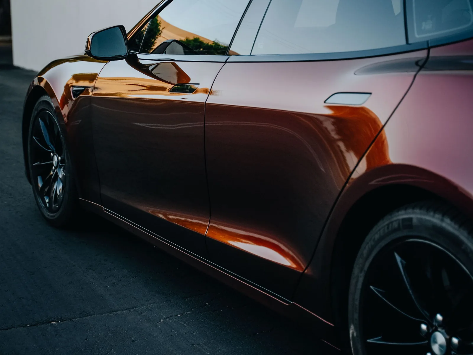Tesla Model S Vinyl Wrap, Ceramic Coating, Smoked Headlights — photo 5 — Hussle Customz Los Angeles