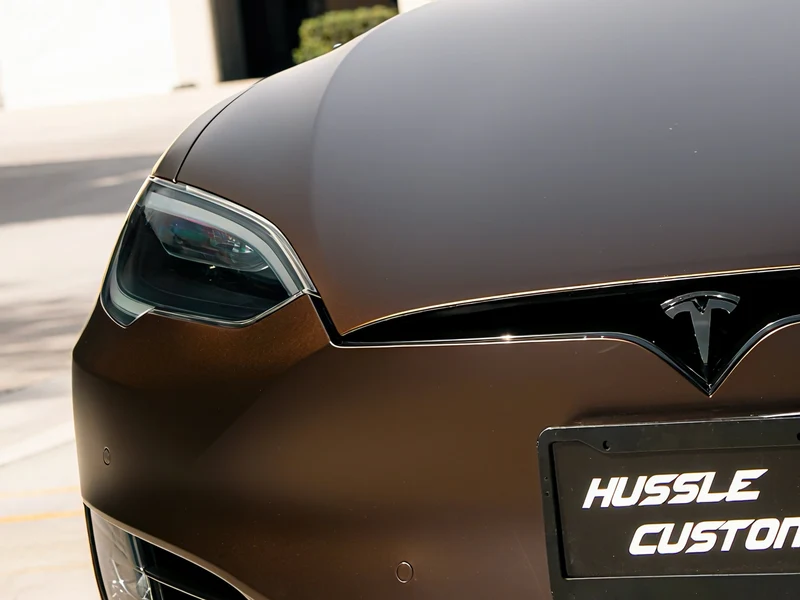 Tesla Model S Wrap, Tint, Chrome Delete, Lights, Wheels, Calipers — photo 5 — Hussle Customz Los Angeles