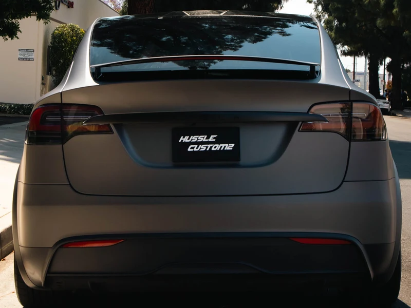 Tesla Model X Matte Charcoal Metallic Vinyl Wrap, Stars In The Ceiling — photo 3 — Hussle Customz Los Angeles