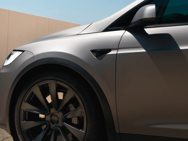 Tesla Model X Matte Charcoal Metallic Vinyl Wrap, Stars In The Ceiling — photo 4 — Hussle Customz Los Angeles