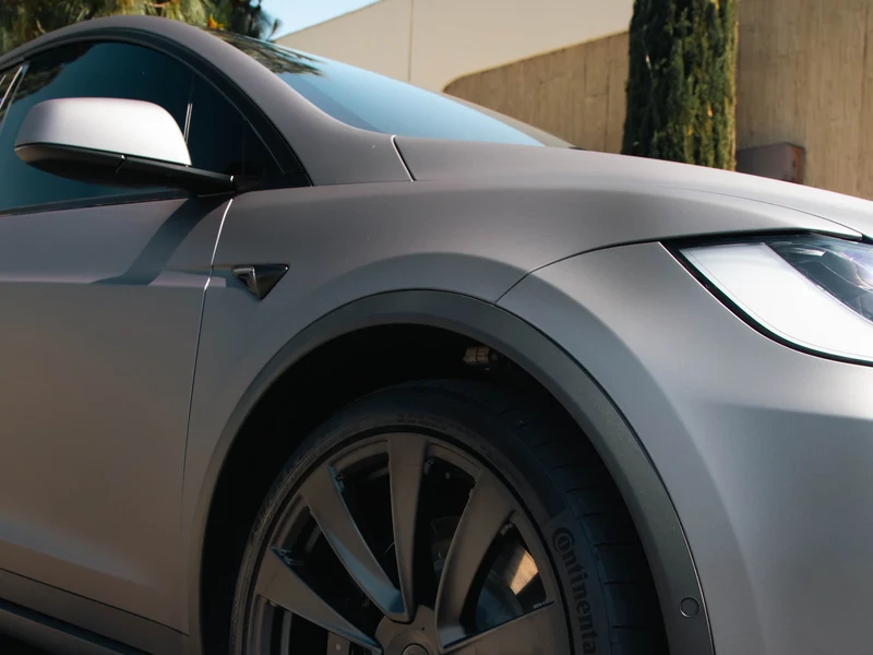 Tesla Model X Matte Charcoal Metallic Vinyl Wrap, Stars In The Ceiling — photo 5 — Hussle Customz Los Angeles