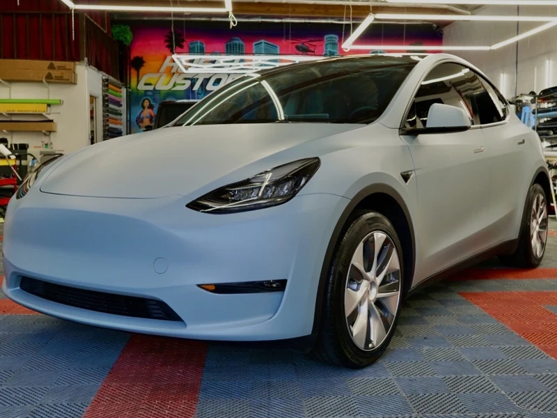 Tesla Model Y — Color PPF Grey, Ceramic Tint, Smoked Lights | Hussle Customz